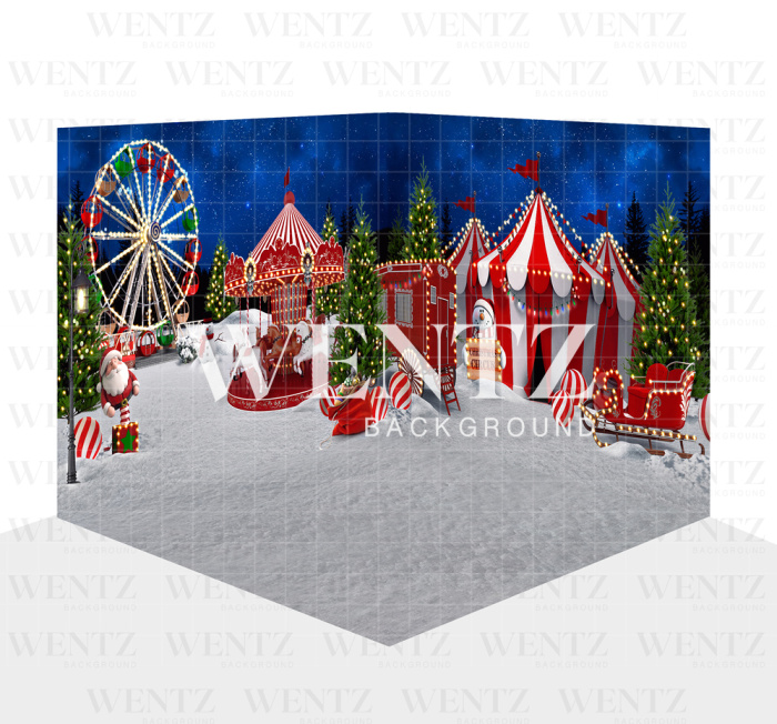 Photography Background in Fabric Christmas Circus Set 3D / WTZ141