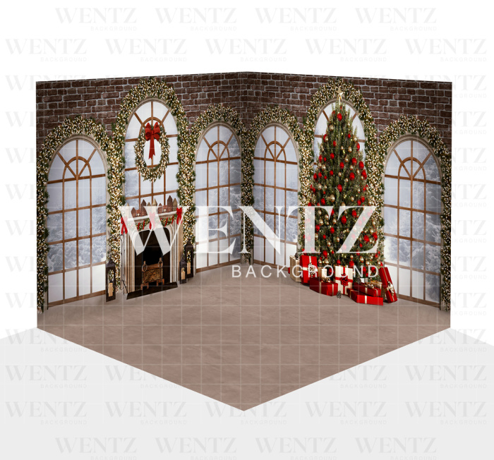 Photography Background in Fabric Christmas Living Room Set 3D / WTZ144