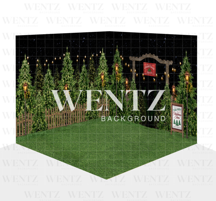 Fabric Photography Background Christmas Pine Tree Farm Set 3D / Backdrop WTZ147