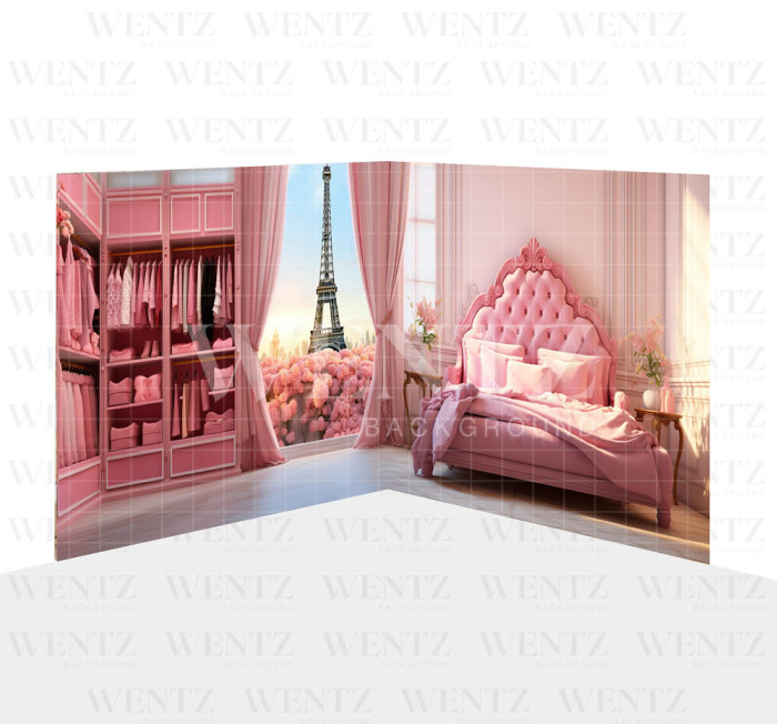 Photography Background in Fabric Bedroom in Paris Set 2D / WTZ167