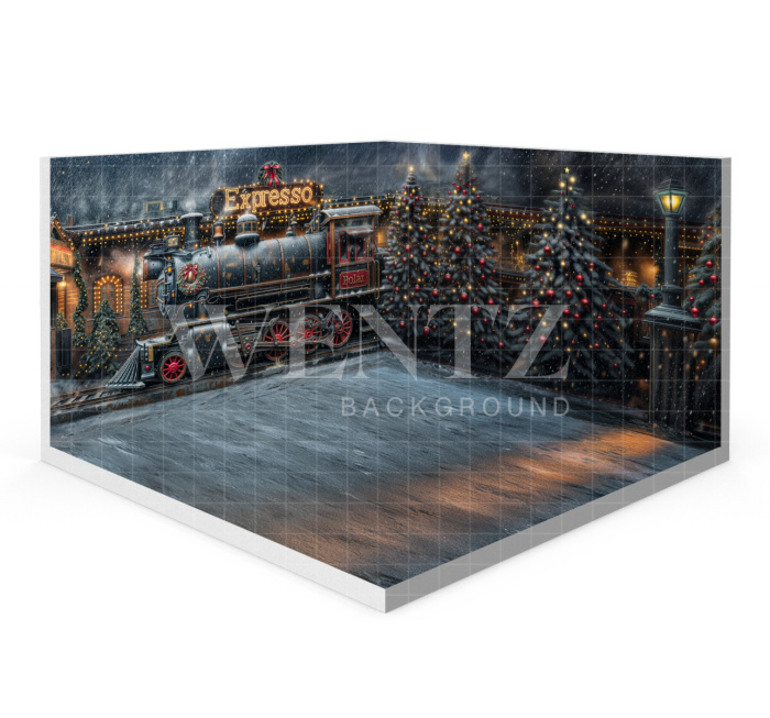 Photography Background in Fabric  Polar Express Christmas Set 3D 2024 / WTZ186