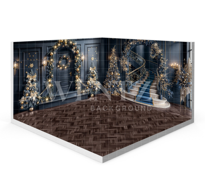 Fabric Photography Background Christmas Living Room Set 3D / WTZ193