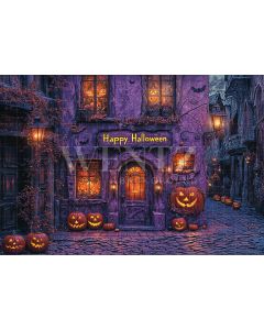 Fabric Photography Background Village Halloween / Backdrop 6367