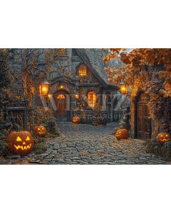 Fabric Photography Background Witch's House Halloween / Backdrop 6371