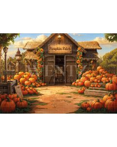 Fabric Photography Background Halloween Farm / Backdrop 6373