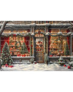 Photography Background in Fabric Christmas Gift Store 2024 / Backdrop 6235