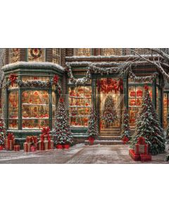 Photography Background in Fabric Christmas Gift Store 2024 / Backdrop 6239