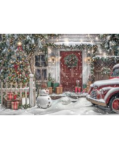 Photography Background in Fabric Santa Claus Christmas House 2024 / Backdrop 6254