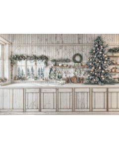 Photography Background in Fabric Christmas Kitchen 2024 / Backdrop 6269