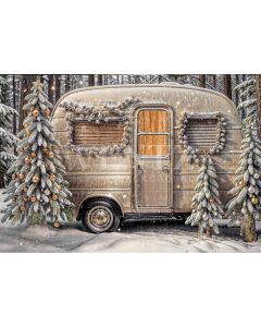 Photography Background in Fabric Christmas Trailer 2024 / Backdrop 6270