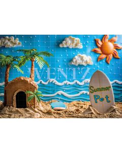 Photography Background in Fabric for Pets Photoshoot Summer / Backdrop 6210