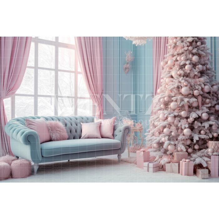 Photography Background in Fabric Pastel Colors Christmas Room / Backdrop  3900