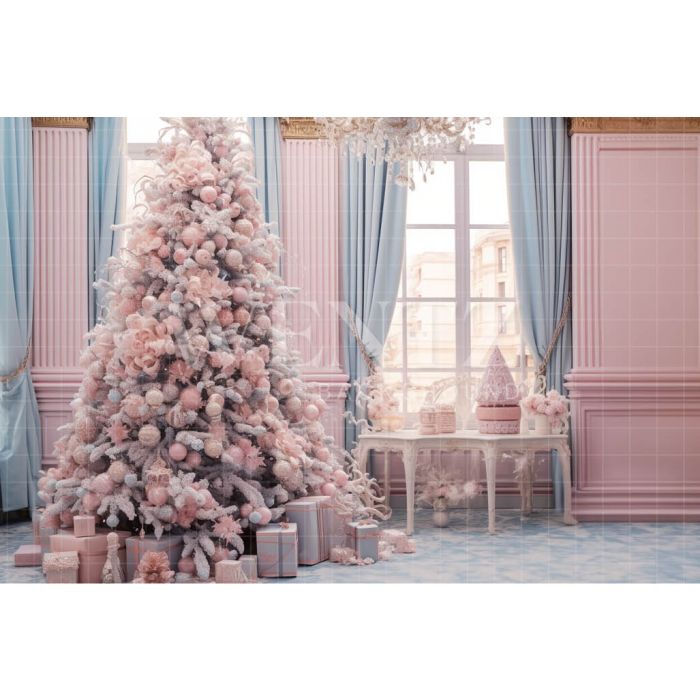 Photography Background in Fabric Pastel Colors Christmas Room / Backdrop  3896