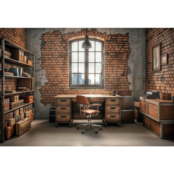 Photography Background in Fabric Fathers Day Rustic Office 2024 / Backdrop 6126