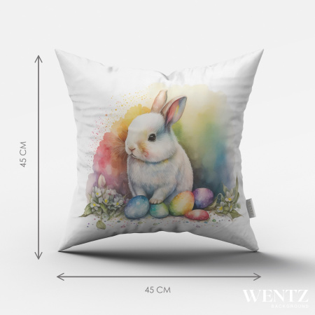 Pillow Case Easter with Rabbit - 45 x 45 / WA44