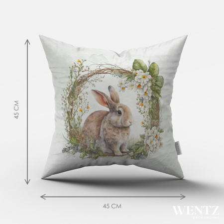 Pillow Case Easter with Rabbit - 45 x 45 / WA54