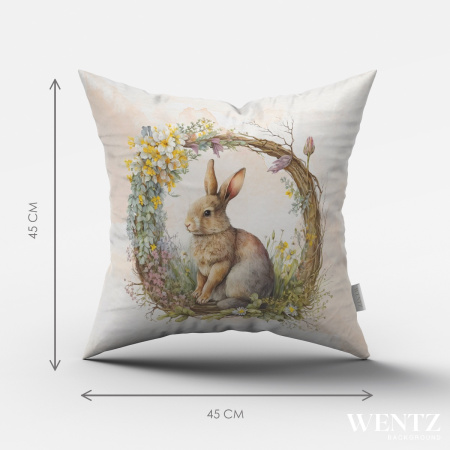 Pillow Case Easter with Rabbit - 45 x 45 / WA57