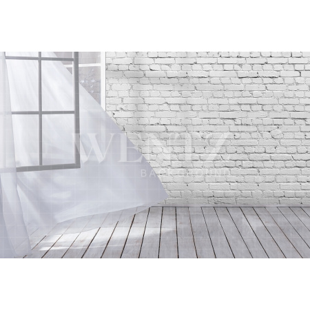 Fabric Photography Background Windows with Curtains / Backdrop 1545