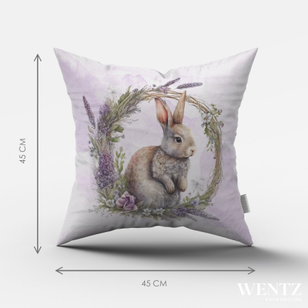 Pillow Case Easter with Rabbit - 45 x 45 / WA59