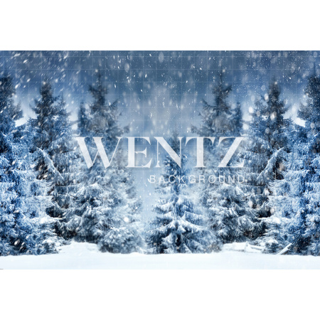 Fabric Photography Background Christmas Frozen Pines / Backdrop 1908