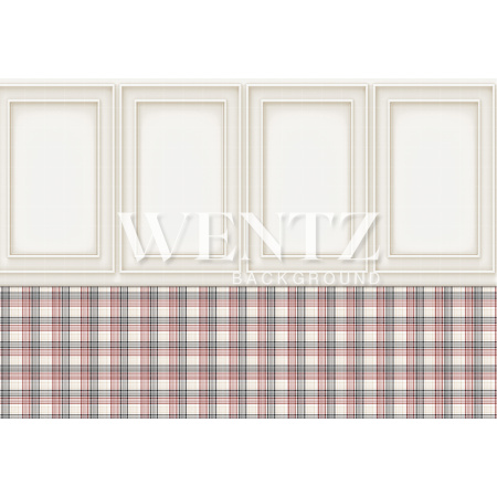 Fabric Photography Background Boiserie and Plaid Wall / Backdrop 1934