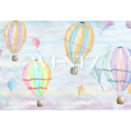 Fabric Photography Background Summer Sky Balloon / Backdrop 1999