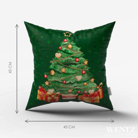 Kit 4 Pillow Cases Watercolor Christmas - 45 x 45 / WA07