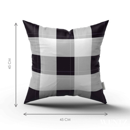 Pillow Case Plaid Black and White - 45 x 45 / WA08