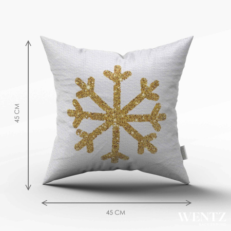 Pillow Case Christmas Golden Snowflake - 45 x 45 / WA11