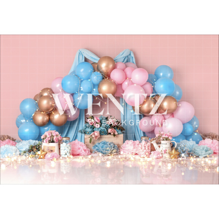 Fabric Photography Background Scenarios Pink and Blue Balloon Newborn / Backdrop 2043