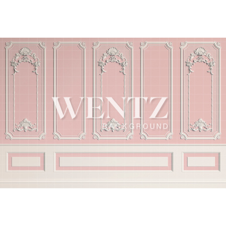 Fabric Photography Background Boiserie White and Pink / Backdrop 2061