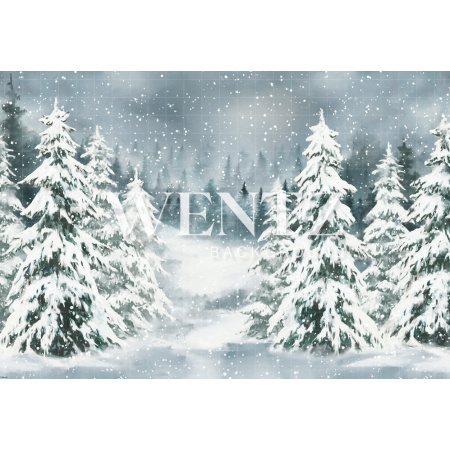 Fabric Photography Background Christmas Pines / Backdrop 2144