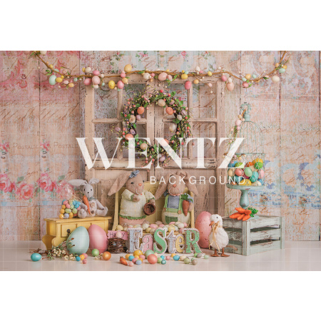 Fabric Photography Background Easter Candy with Door / Backdrop 2413