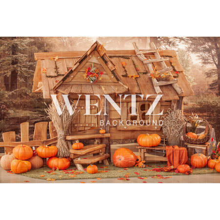 Fabric Photography Background Autumn Hut / Backdrop 2436