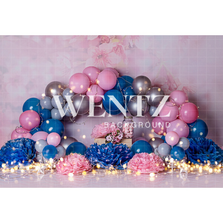 Fabric Photography Background Scenarios Blue and Rose Balloon / Backdrop 2470