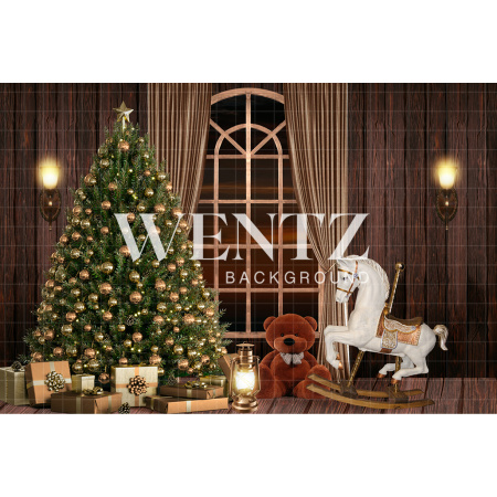 Fabric Photography Background Christmas Living Room / 2478