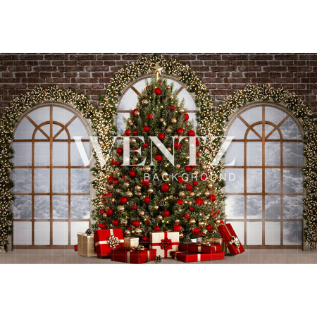 Fabric Photography Background Christmas Living Room / 2481