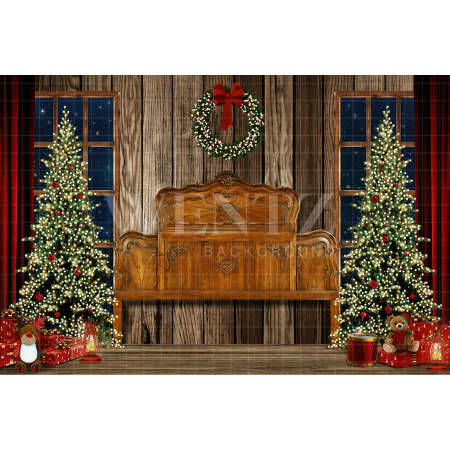 Fabric Photography Background Christmas Headboard / Backdrop 2497