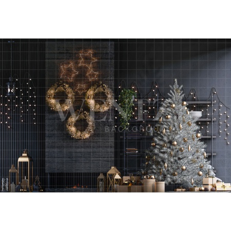 Fabric Photography Background Christmas Living Room / 2499