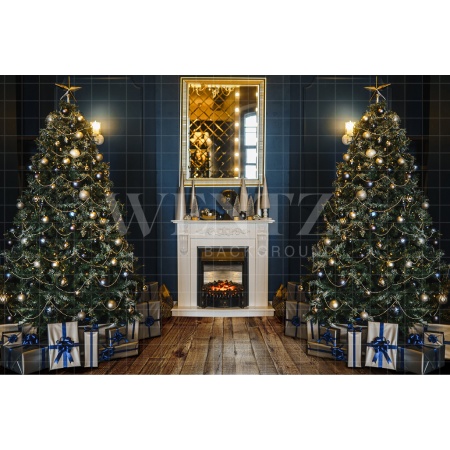 Fabric Photography Background Christmas Living Room / 2503