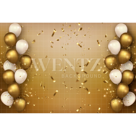 Fabric Photography Background New Year Golden Balloon / Backdrop 2546