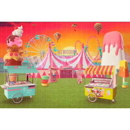 Fabric Photography Background Summer Circus / Backdrop 2551