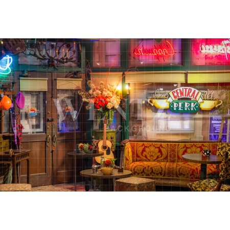 Fabric Photography Background Central Perk Coffee Shop / Backdrop 2573