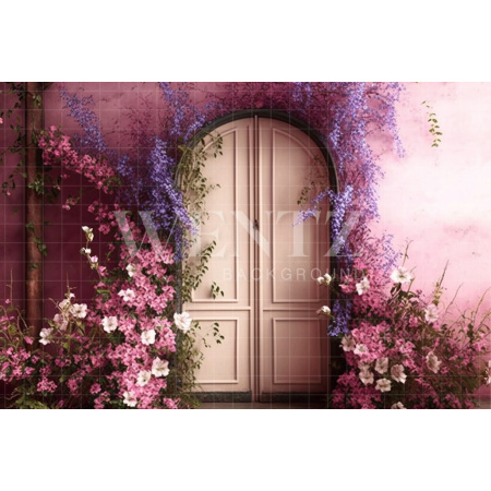 Fabric Photography Background Pink Scenery with Flowers / Backdrop 2815