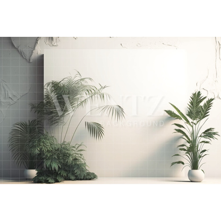 Fabric Photography Background Nature White Scenery with Plants / Backdrop 2969