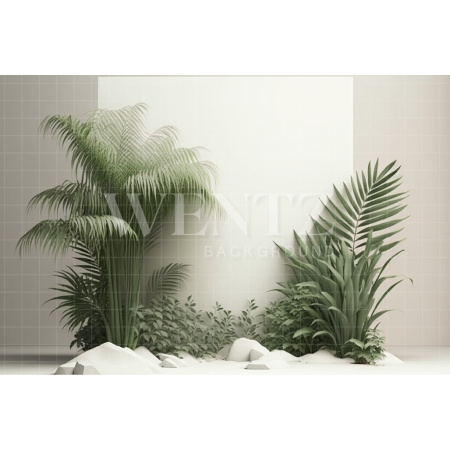 Fabric Photography Background Nature White Scenery with Plants / Backdrop 2970