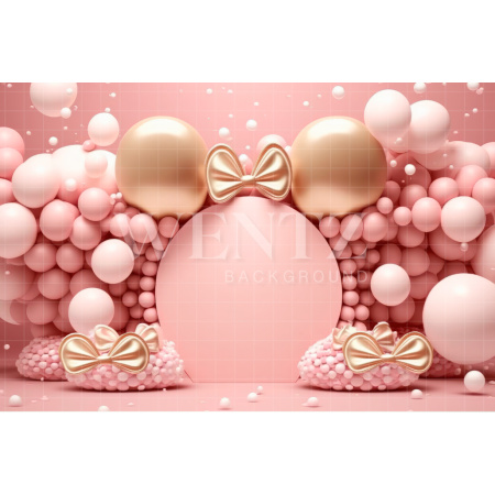 Fabric Photography Background Cake Smash Pink with Bows / Backdrop 2985