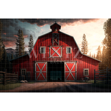 Fabric Photography Background Fall Barn / Backdrop 2986