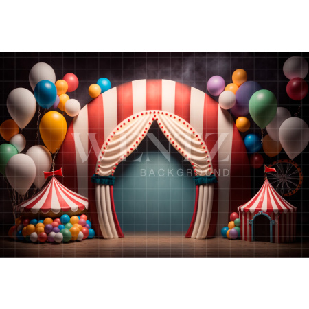 Fabric Photography Background Circus with Balloons / Backdrop 2989