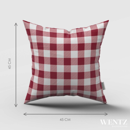 Pillow Case Plaid Red and White - 45 x 45 / WA37